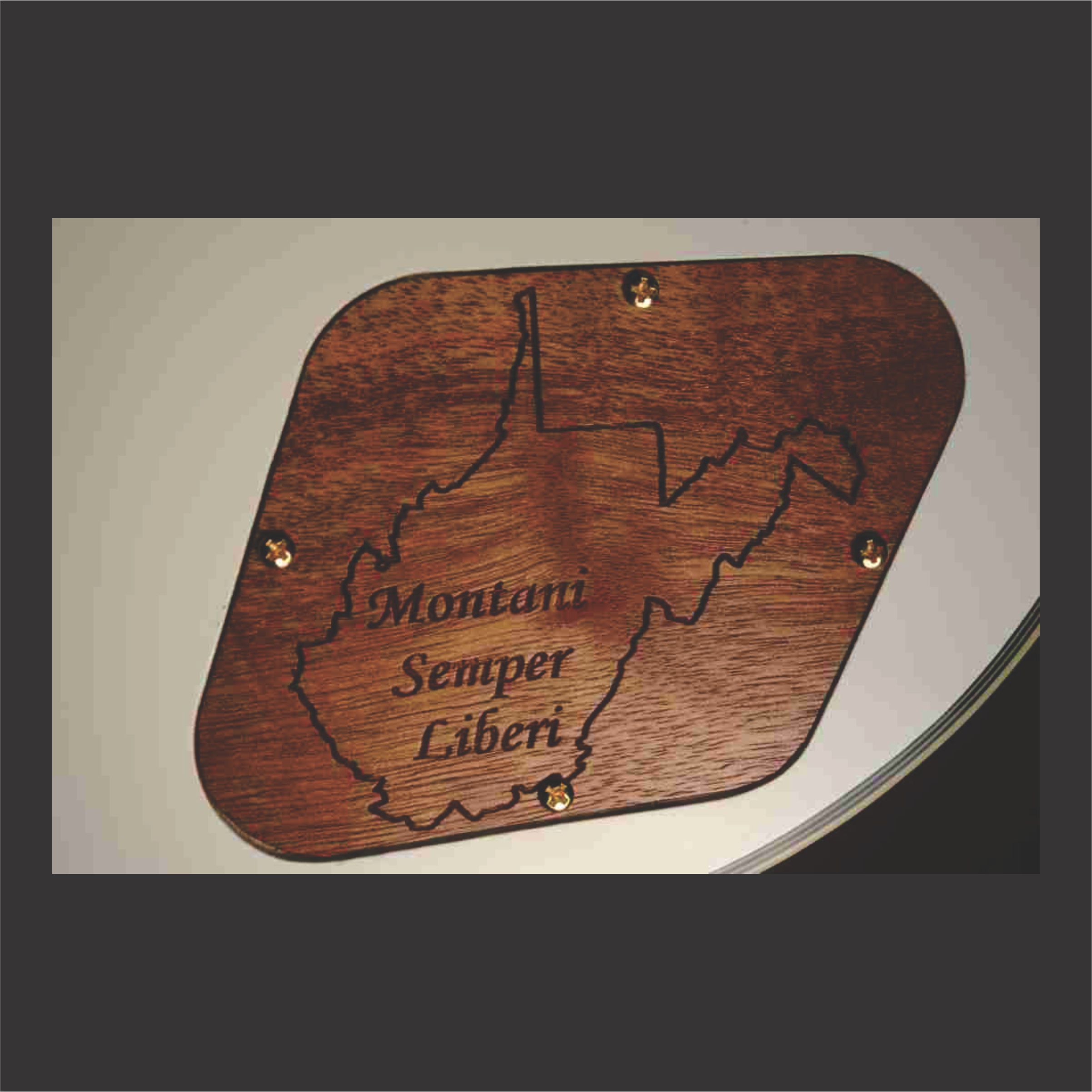 Backplate Made Out Of Walnut With State Outline Engraved