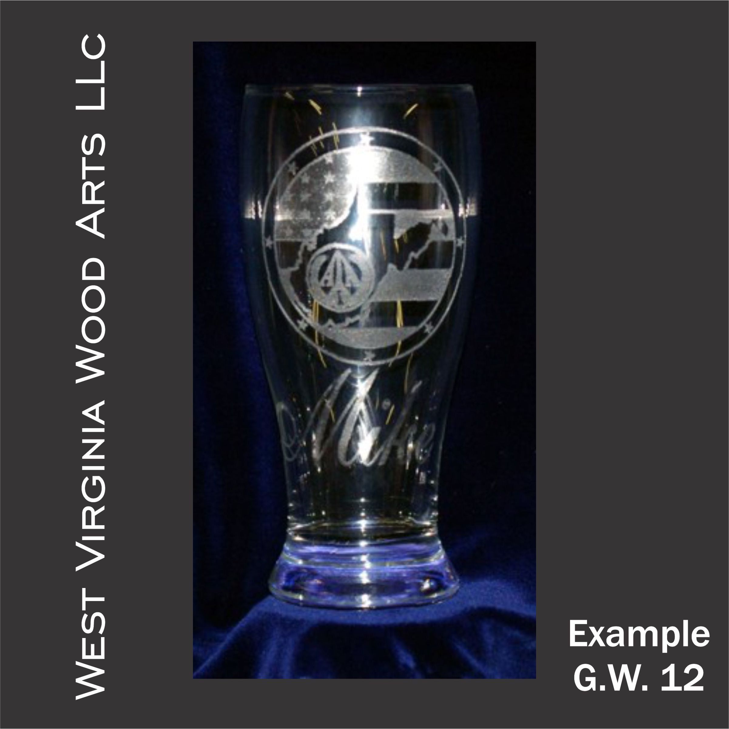custom glassware with state trophy design