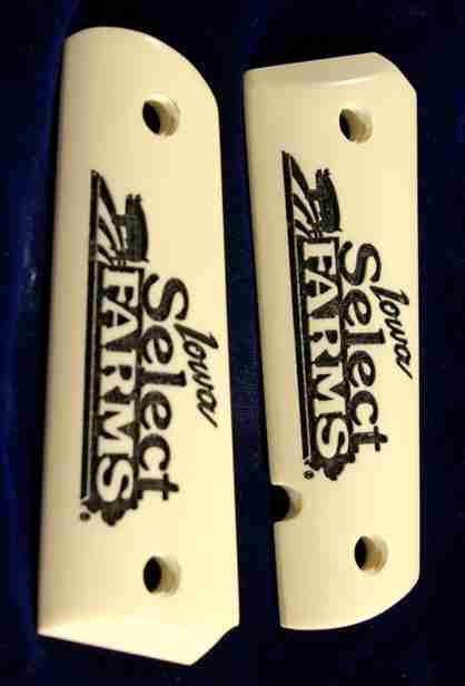 Company Logo Engraved Imitation Ivory Grips