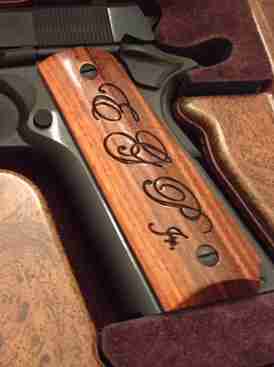 Satin Finished Rosewood Grips With Initial Engraving