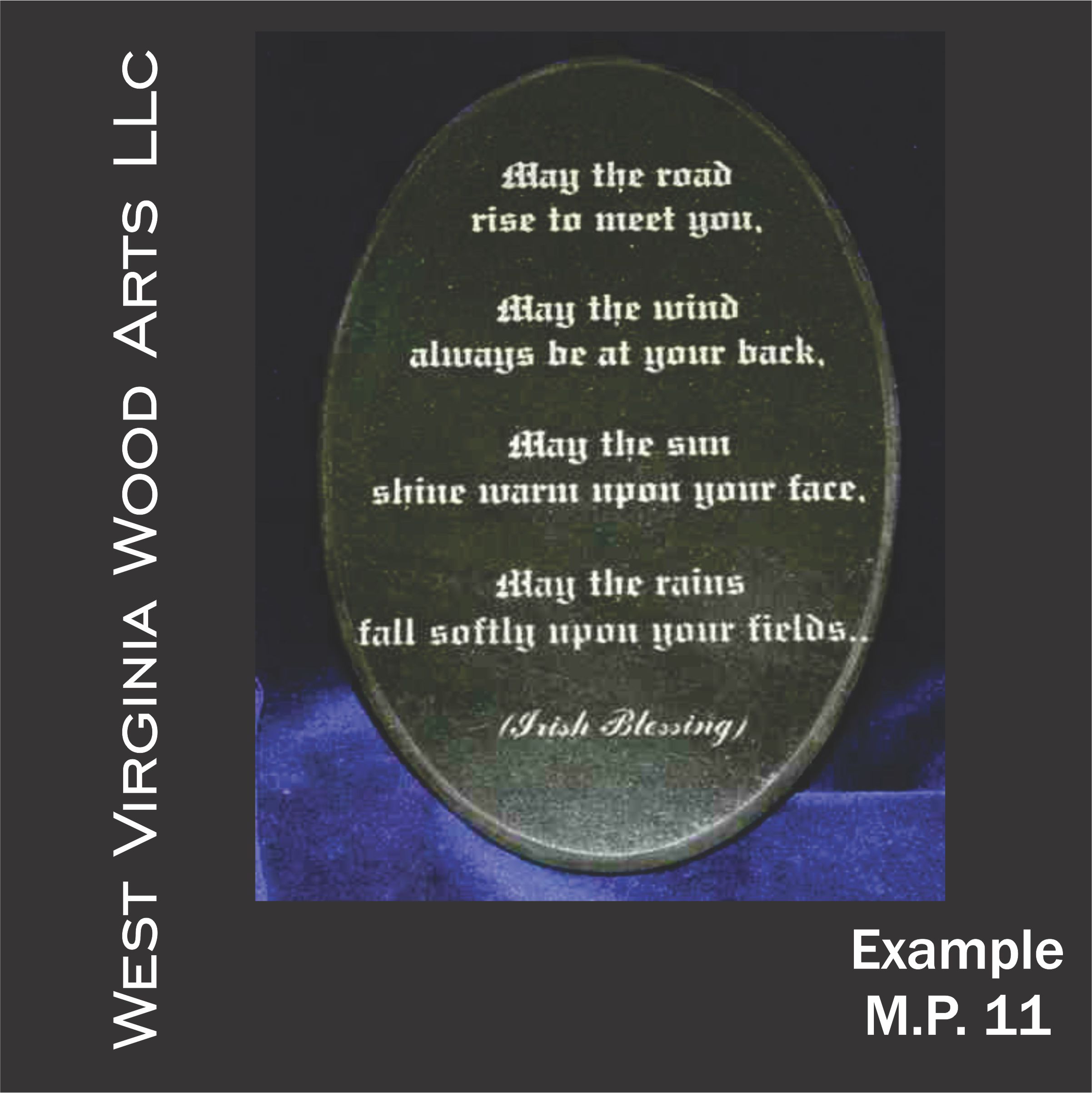 10 Inch Oval With Poem Engraved And Centered
