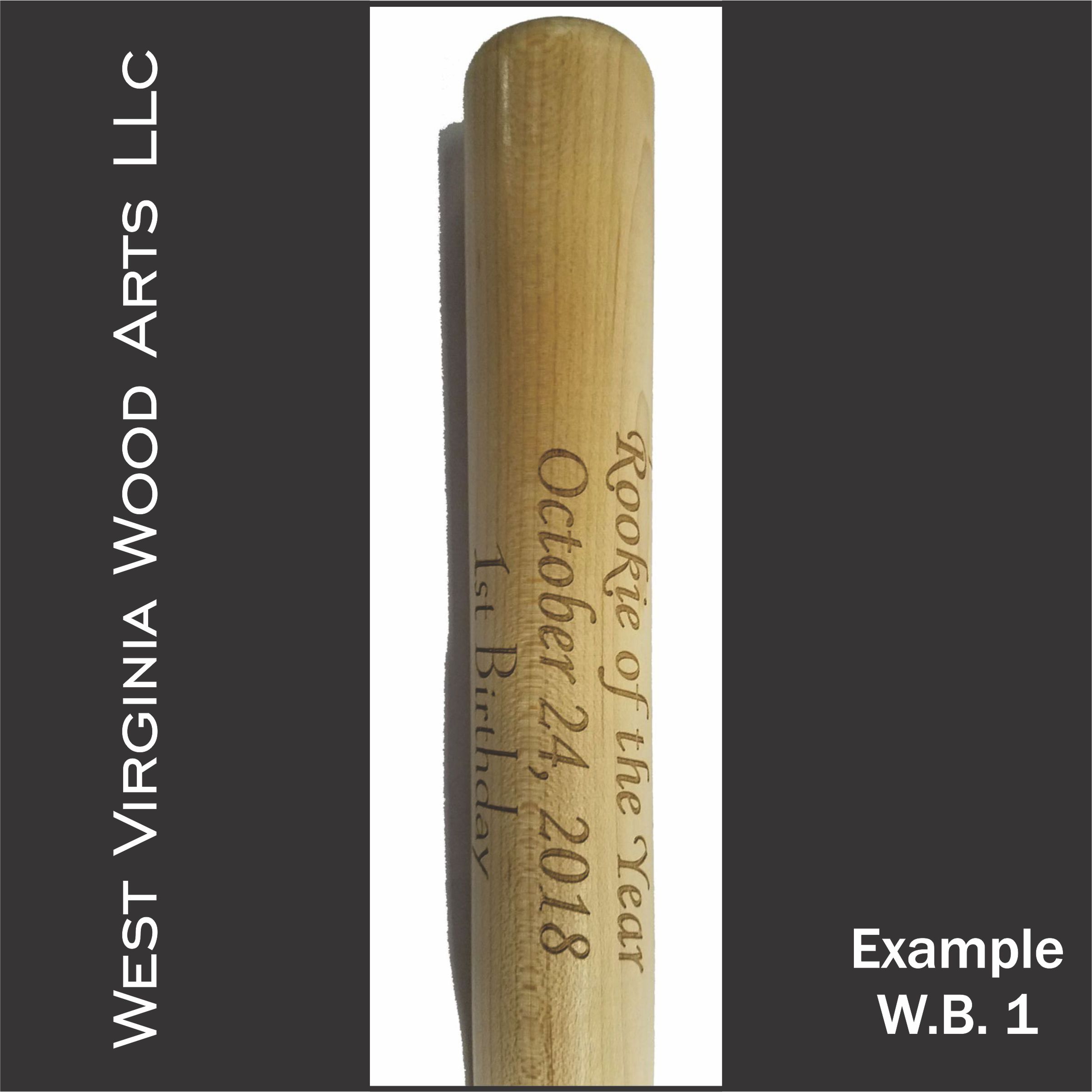 personalized mini baseball bat with wording only engraved