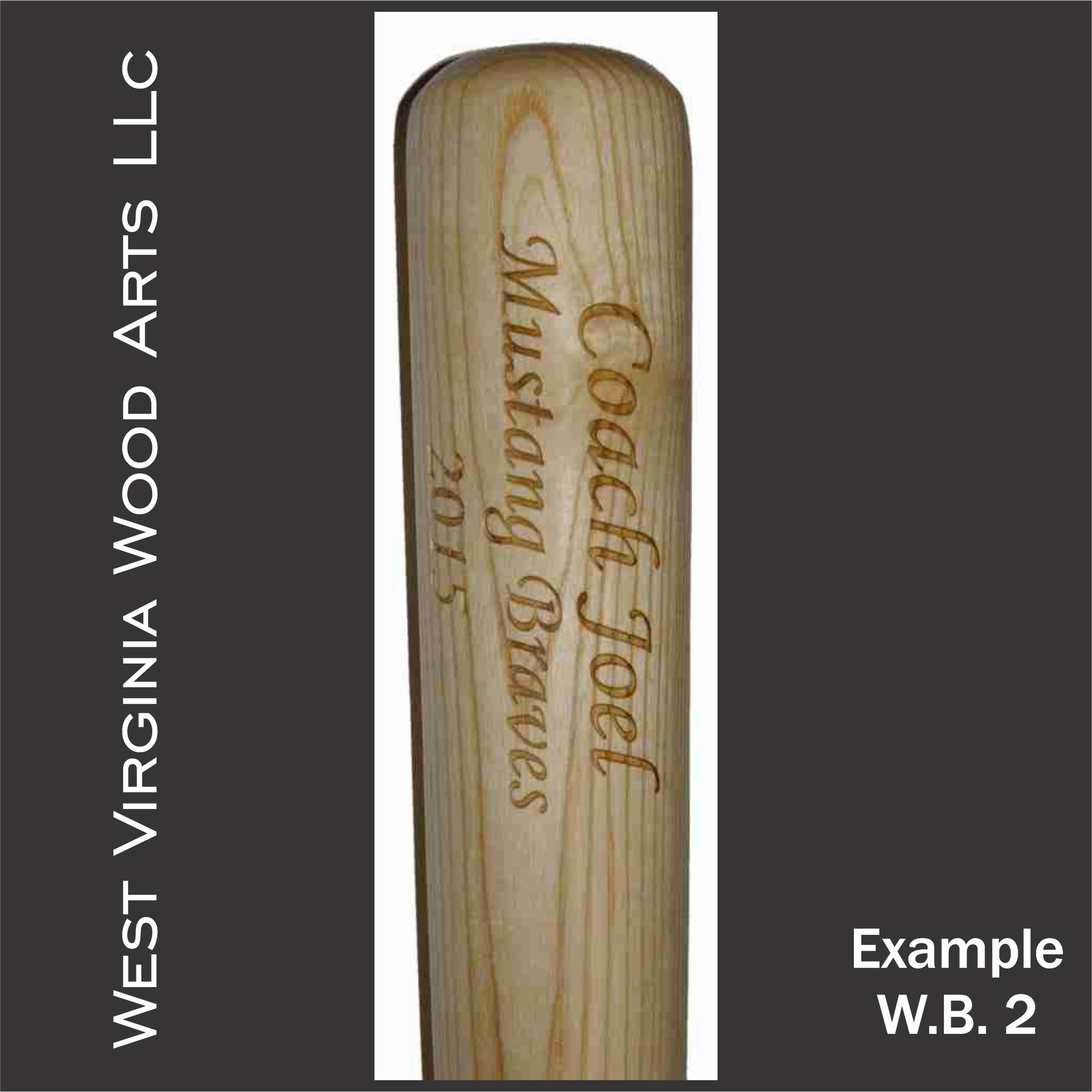 full sized baseball bat with personalized wording engraved
