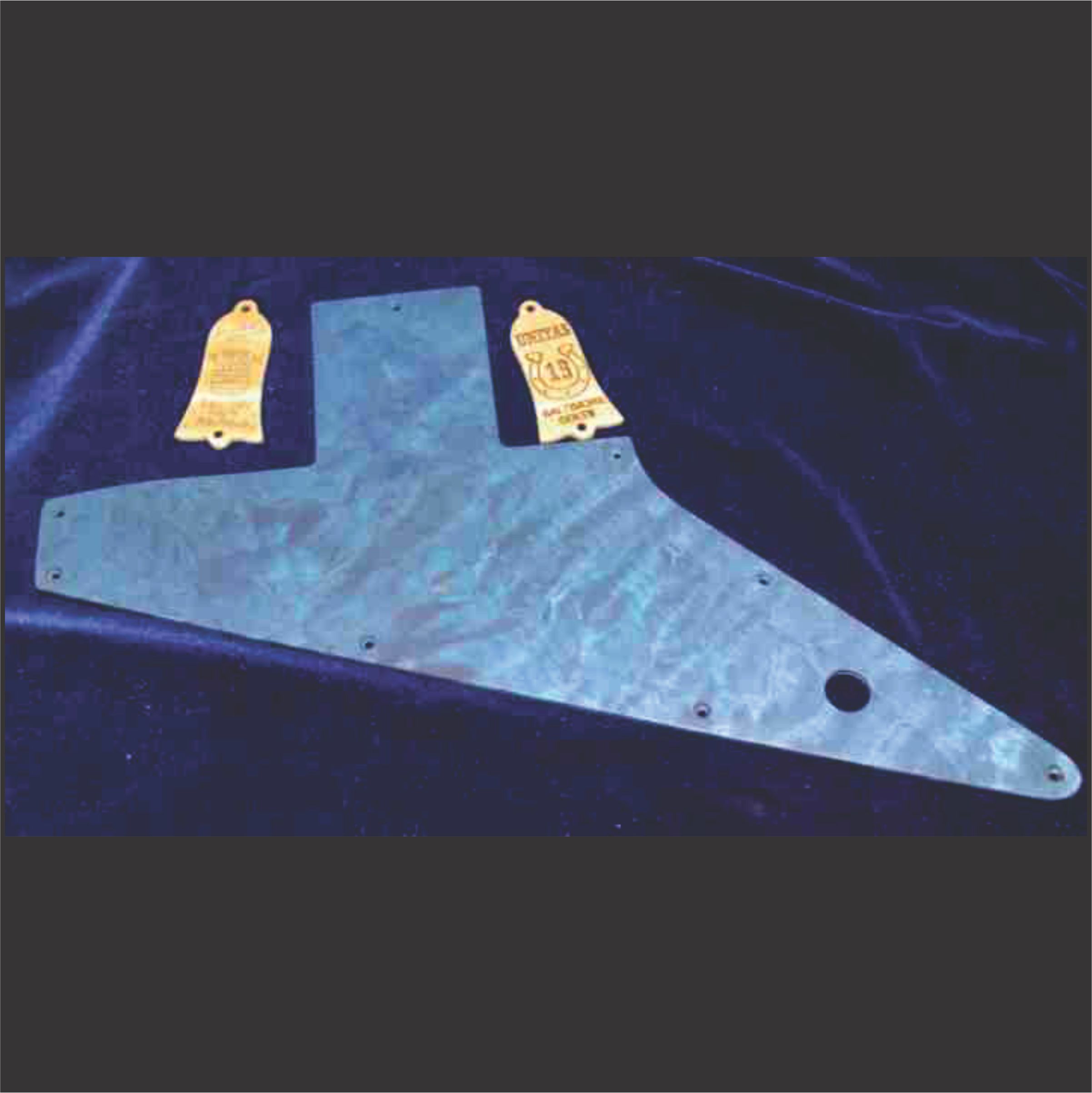 Blue Stained Quilited Maple Pickguard With Trc