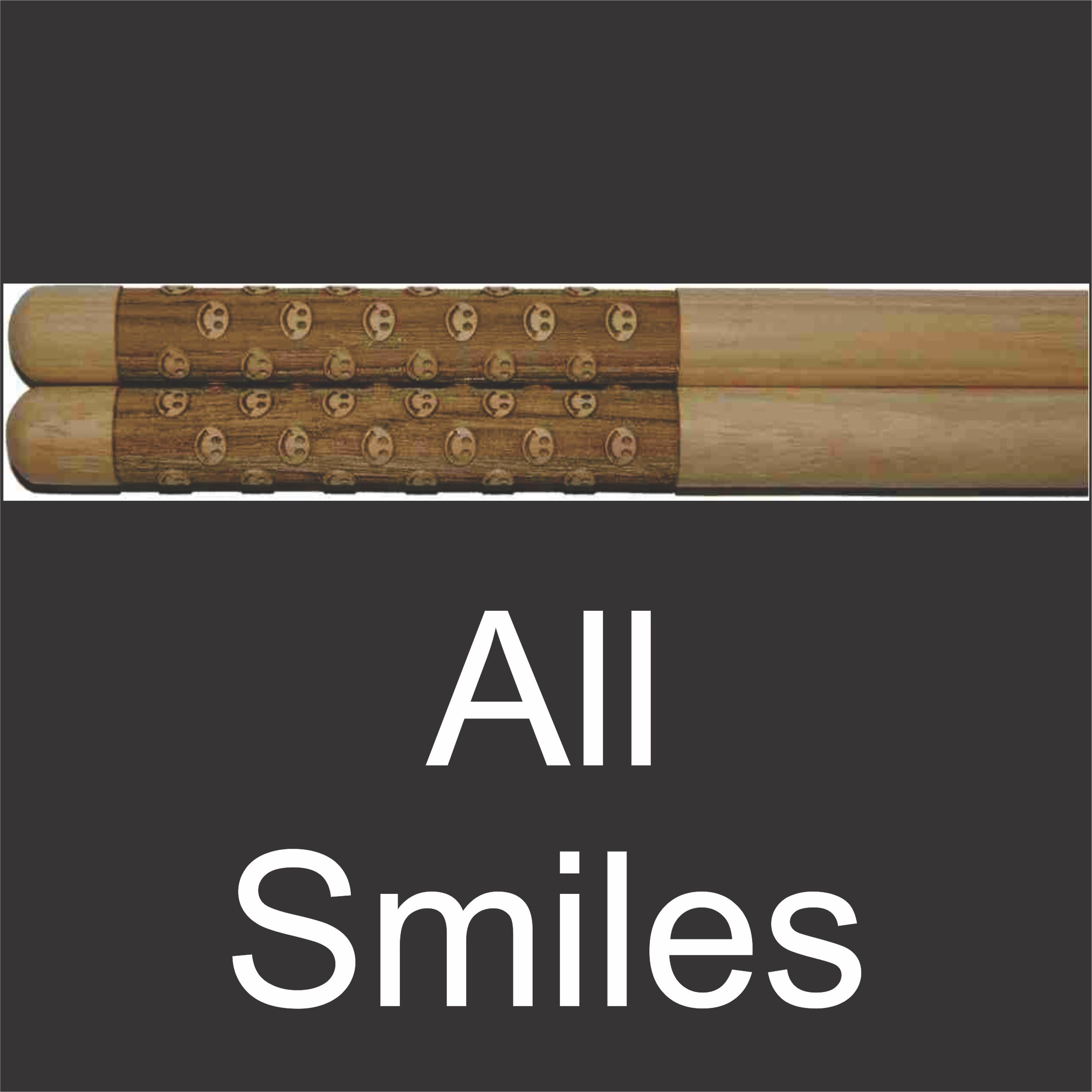 custom drumstick set with smile design grip