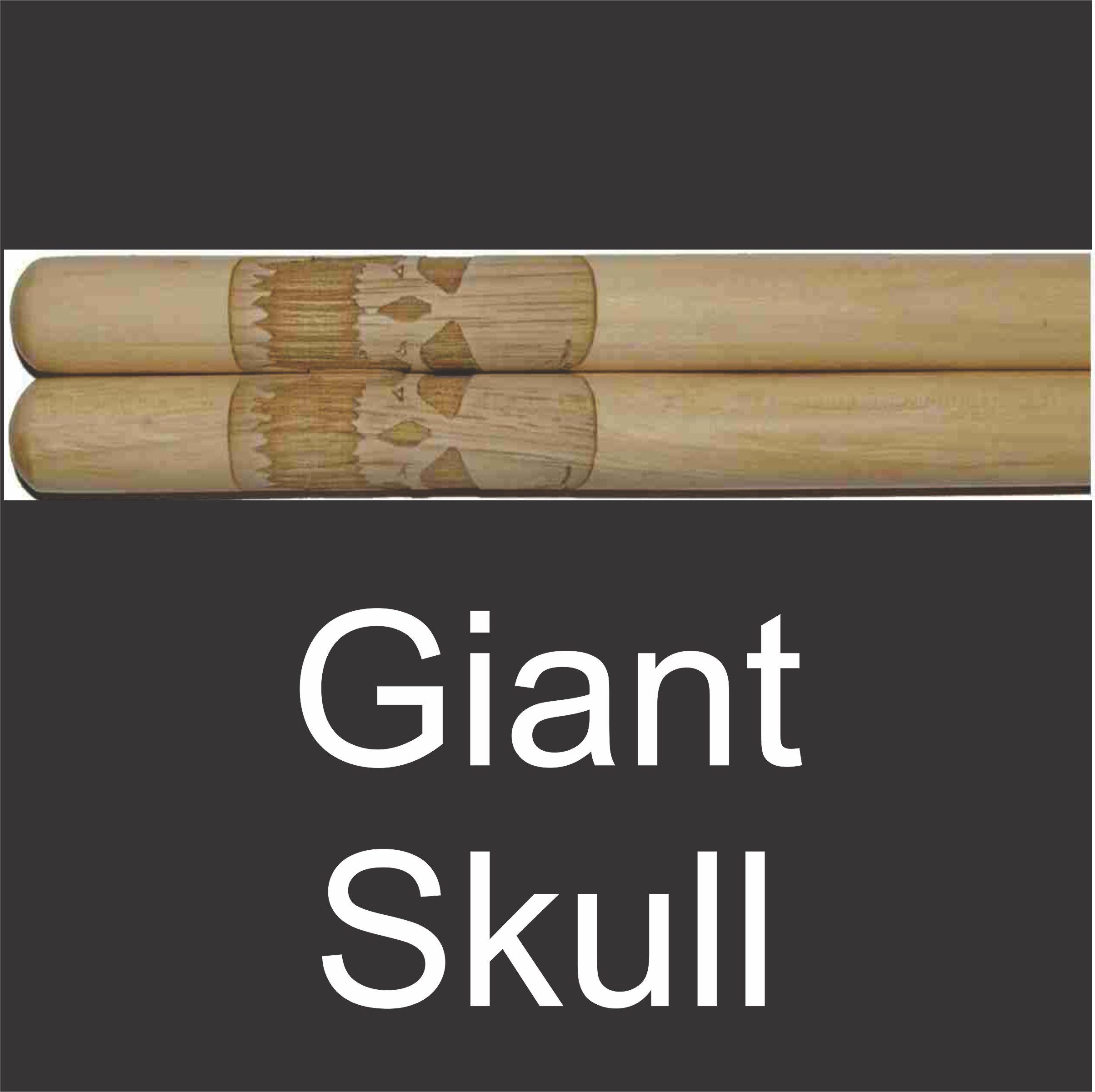personalized drumstick set with giant skull engraving